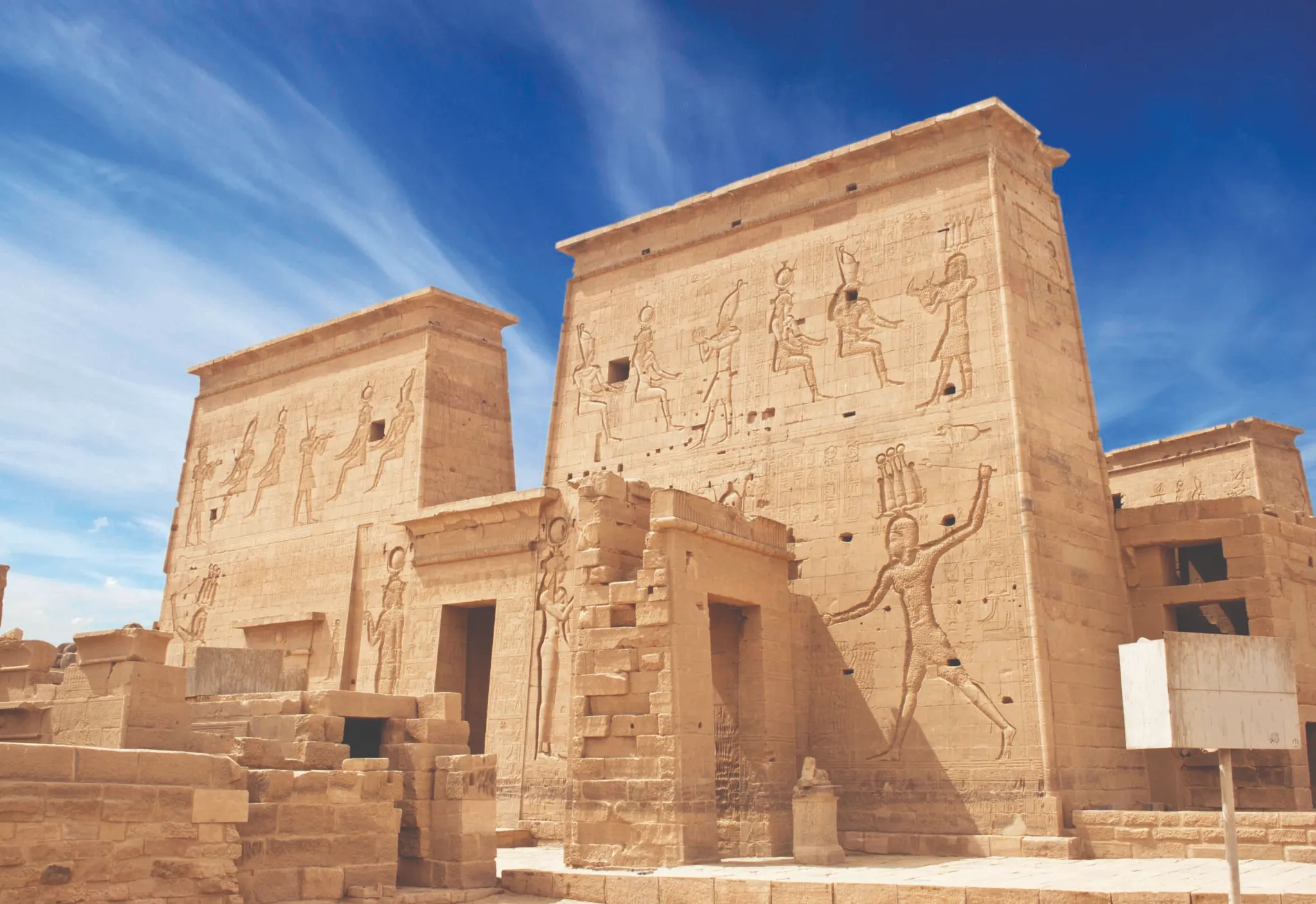 Philae Temple of Isis on Agilkia Island, a sanctuary for spiritual healing retreats.